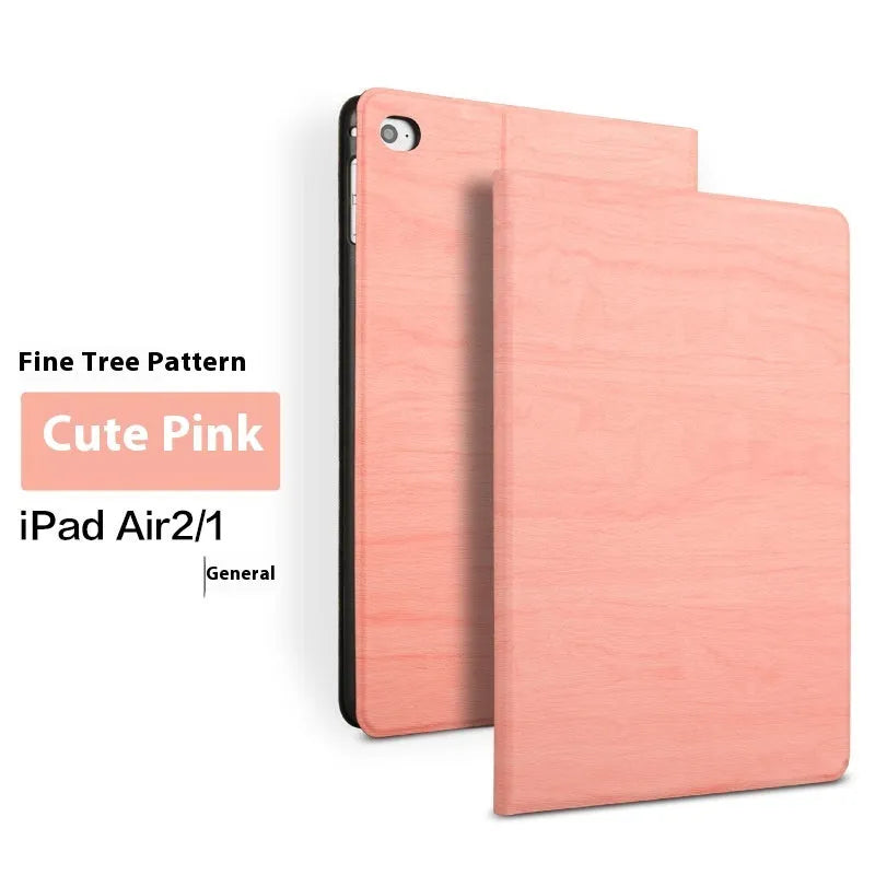 Sapphire blue imitation leather universal iPad protective cover with integrated sleep bracket stand shown open.