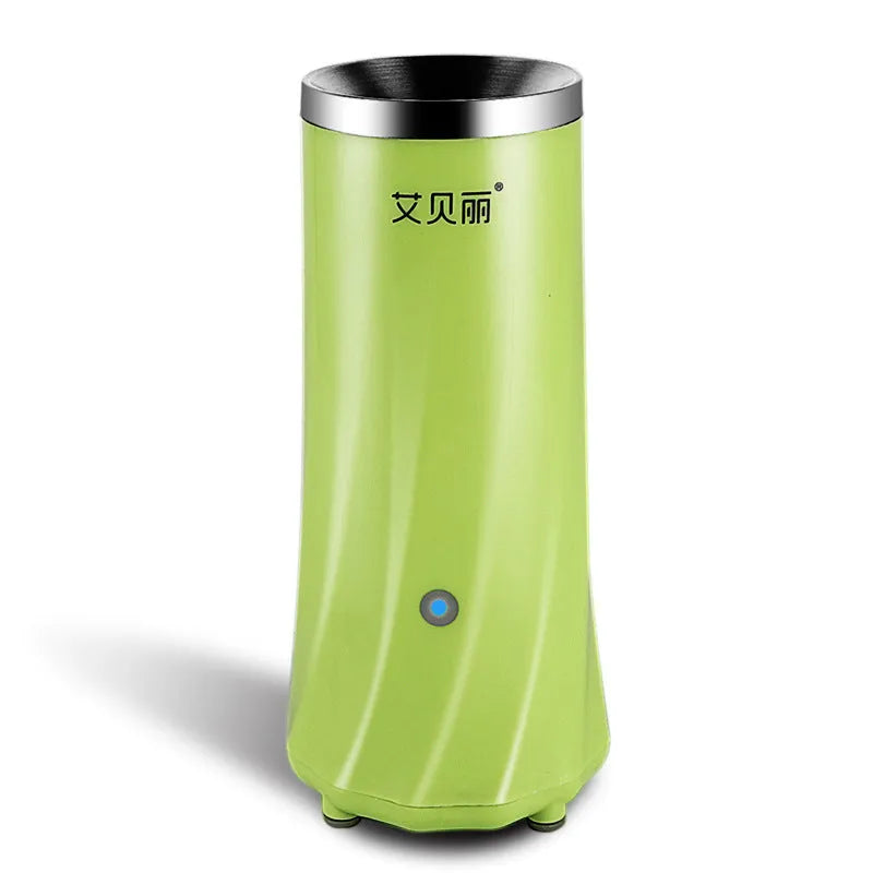 Beige and green mini breakfast machine with automatic operation for compact kitchens