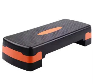 Grey ABS plastic aerobics step platform for home fitness workouts, showing 68cm length.