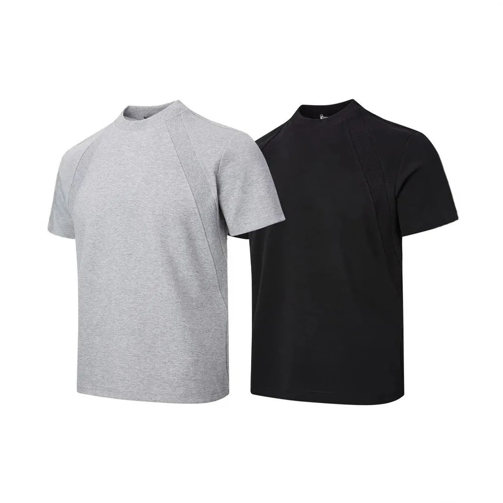 Short sleeve loose fit top with air layer stitching texture in polyester fabric