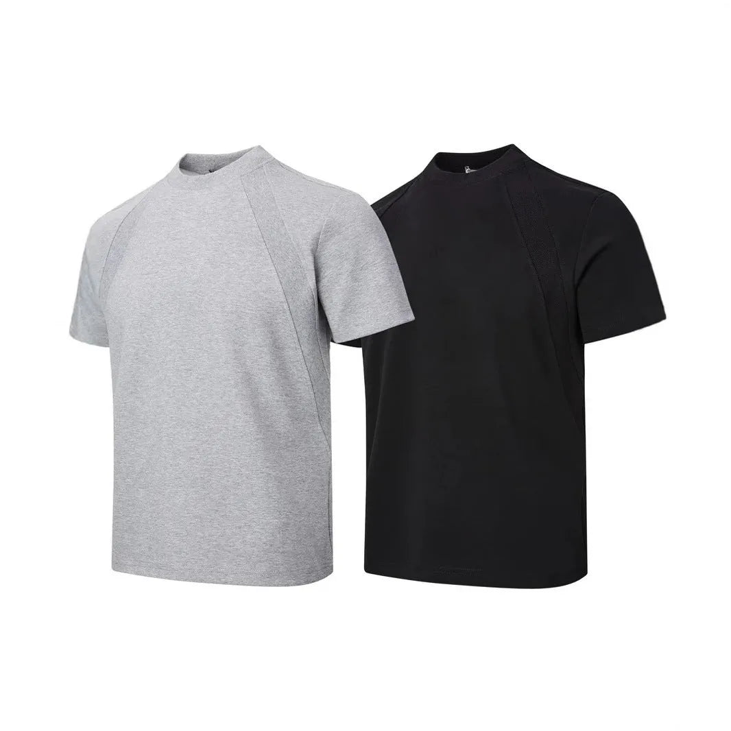 Short sleeve loose fit top with air layer stitching texture in polyester fabric