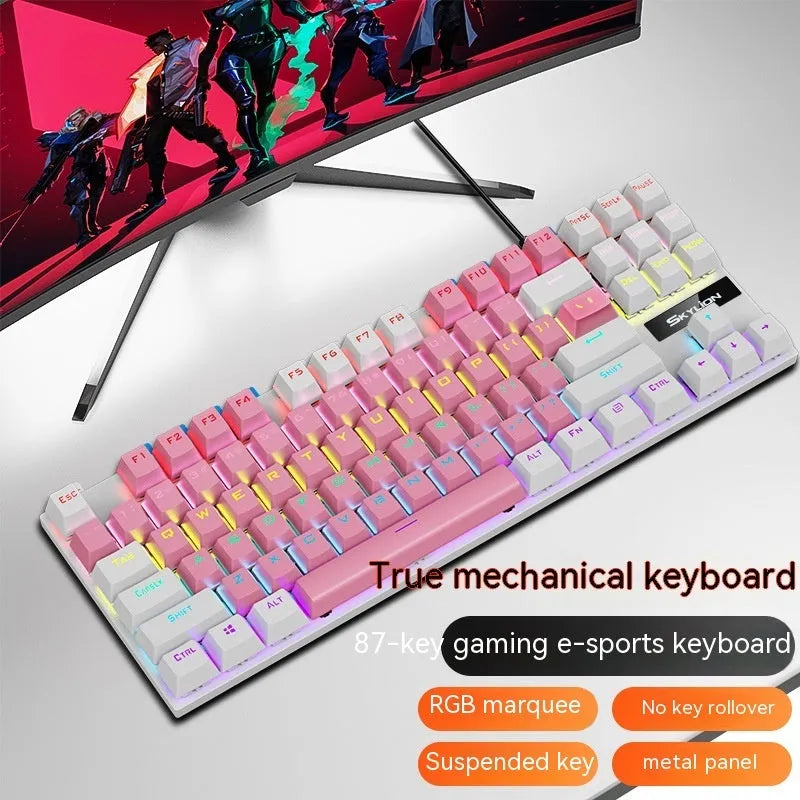 K87 mechanical keyboard with metal case and choice of green or red mechanical switches
