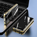 Mirror digital display power bank showing battery percentage, in choice of colours including black, blue, green, grey, and red.