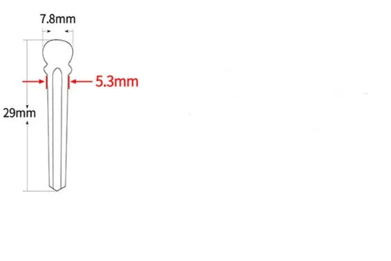 Six ebony guitar string nails with 5.3mm bayonet diameter for folk acoustic guitars