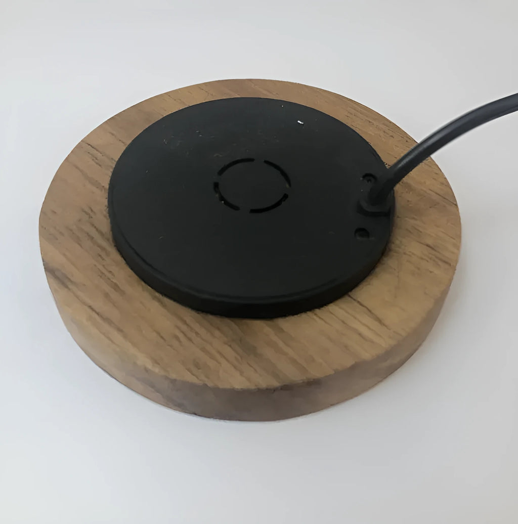60mm round wireless charging module for embedded installation in furniture surfaces