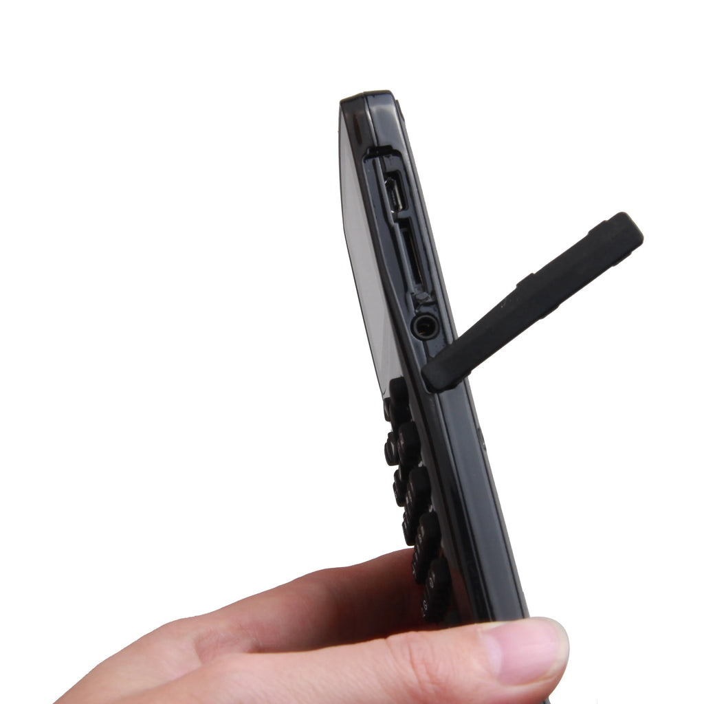 Black multifunctional e-book reader with adjustable wrist strap showing a 2.8cm screen displaying text