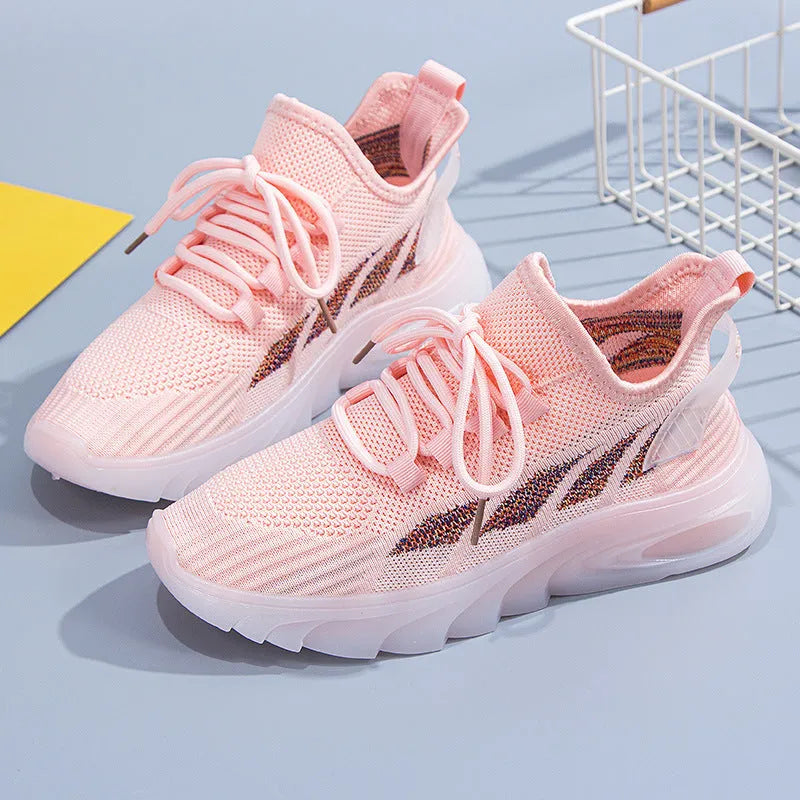 Women's cowhide leather sports casual shoes with round toe and flat heel design in multiple colours