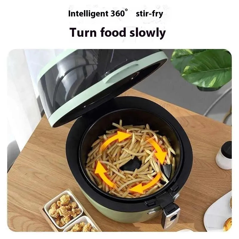 8 litre air fryer oven with mechanical button controls and ceramic-coated interior