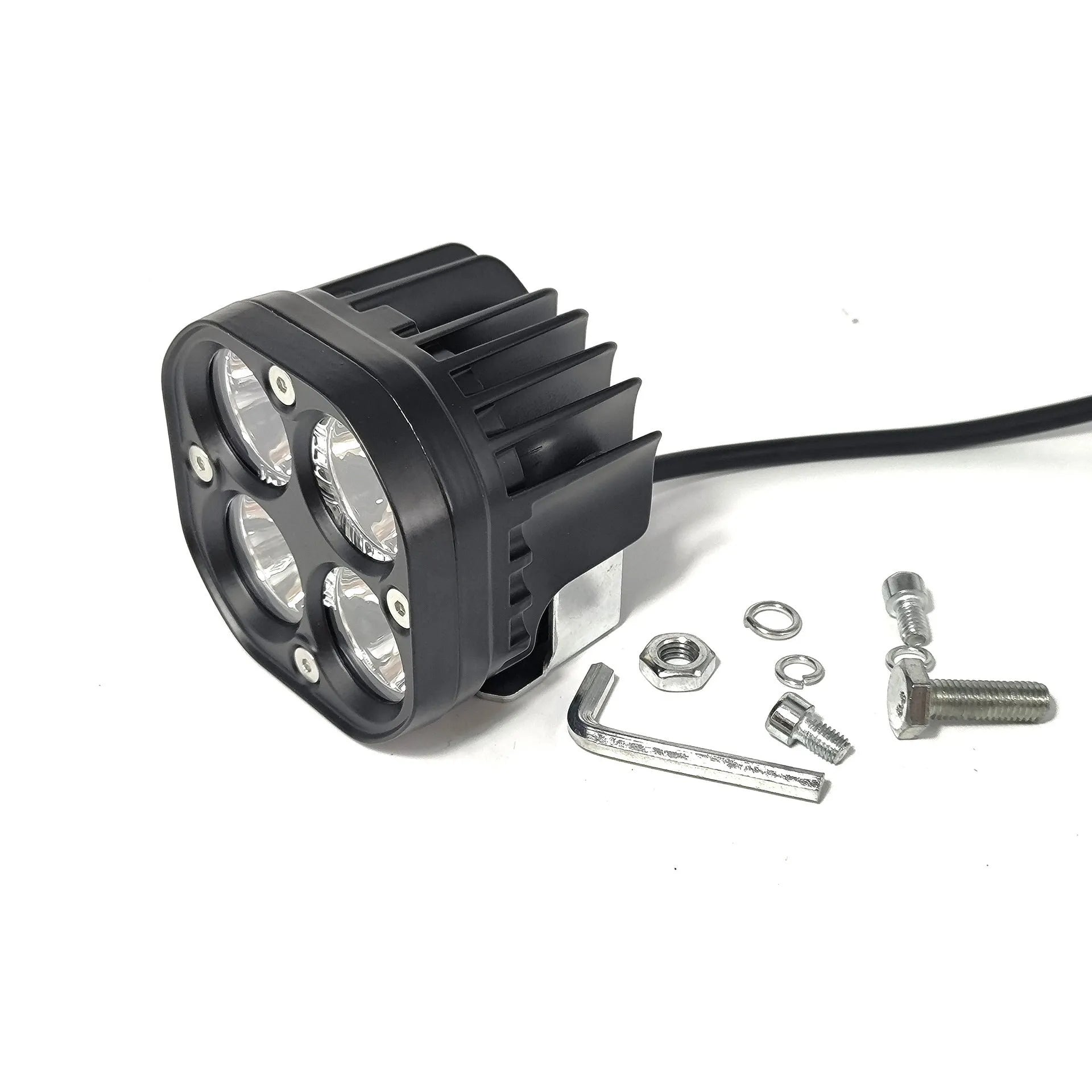 Four-eye headlight conversion kit with aluminium base plate for motorcycle car modification