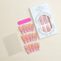 Super long water pipe French spot drill bow false nails with love pattern design in XB-70-48 colour for ladies manicure