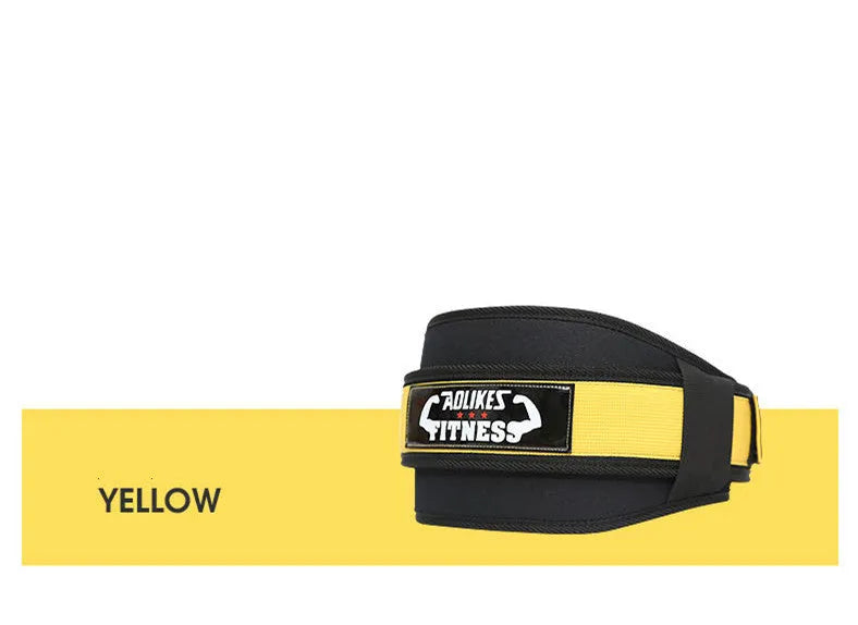 Nylon fitness weightlifting waistband in black, red or yellow colour options