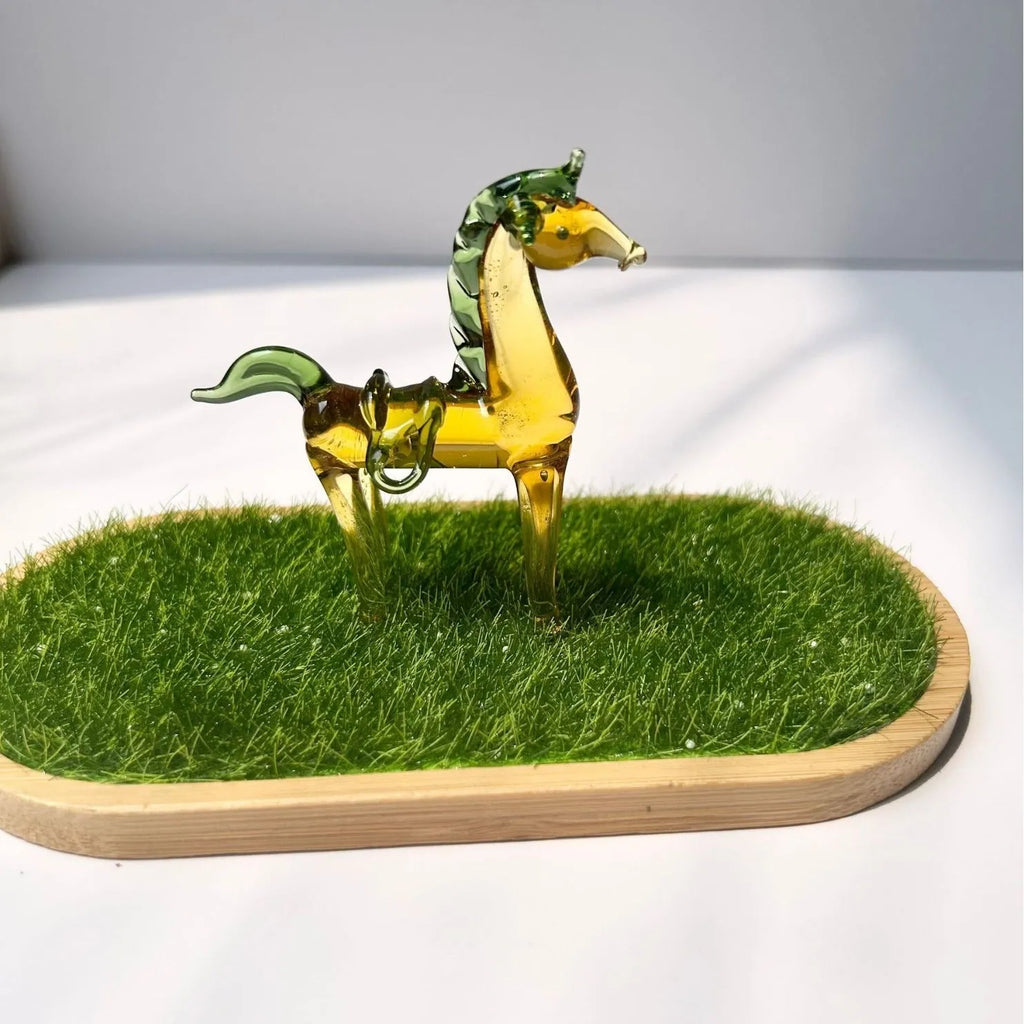 Glazed horse office decoration in coloured glaze, available in brown or white.