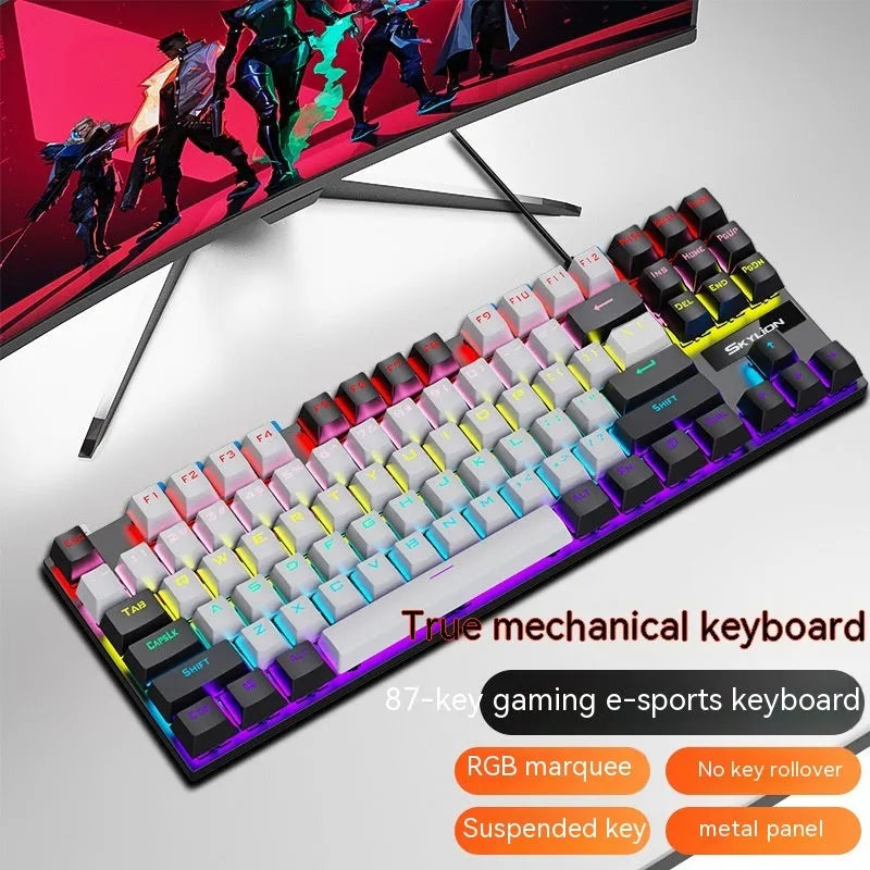 K87 mechanical keyboard with metal case and choice of green or red mechanical switches