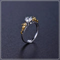 Crown modelling crystal ring in black gold colour on copper for cosplay jewellery