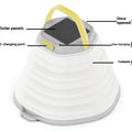 White portable camping lamp with a single-key switch, shown for tent and outdoor lighting.