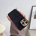 Grey leather texture flexible TPU case for iPhone on a table