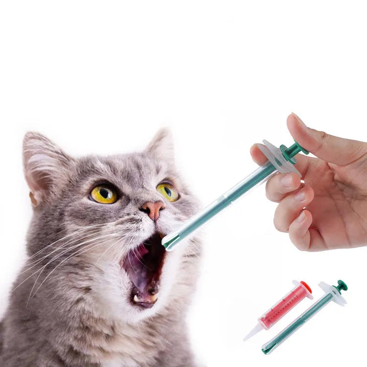 Two silicone pet pill shooters for administering tablets and capsules to cats and dogs