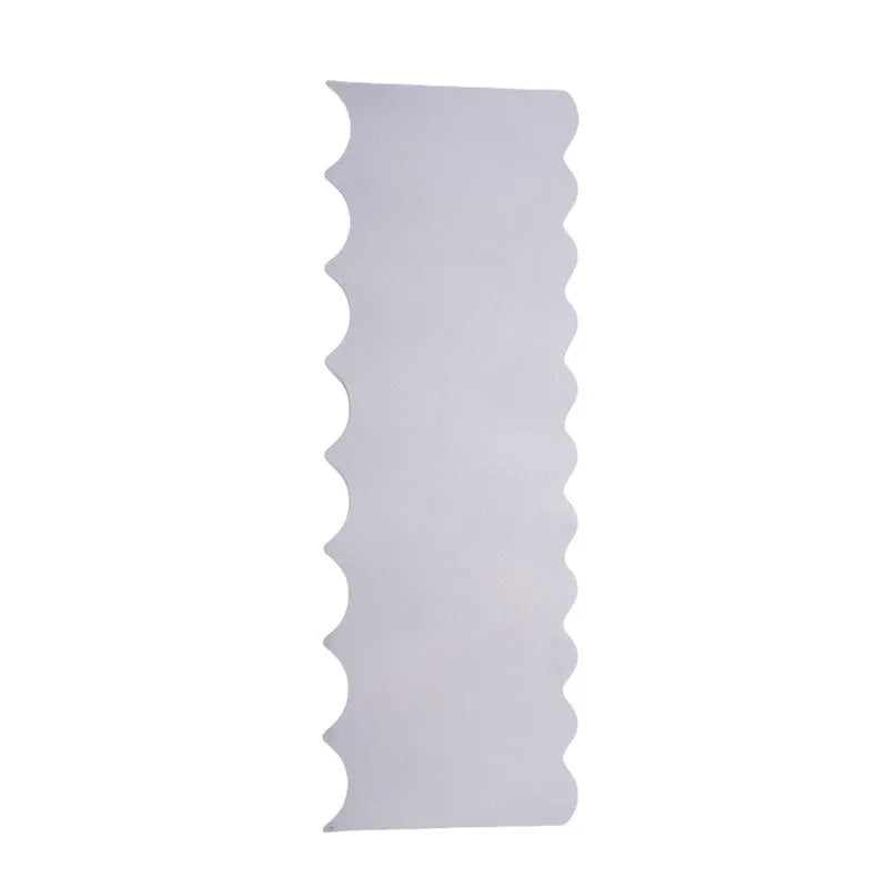 Stainless steel cream scraper cake decorating tool with polygon pattern designs