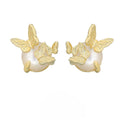 925 sterling silver butterfly ear studs with electroplated gold or white gold finish