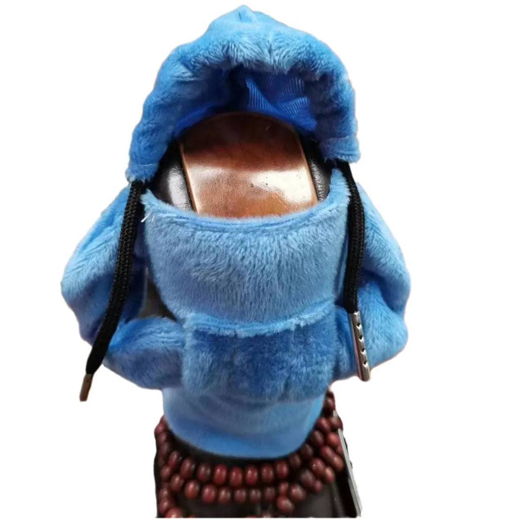 Soft Dutch velvet car gear handle cover in multiple colours on a gear stick.