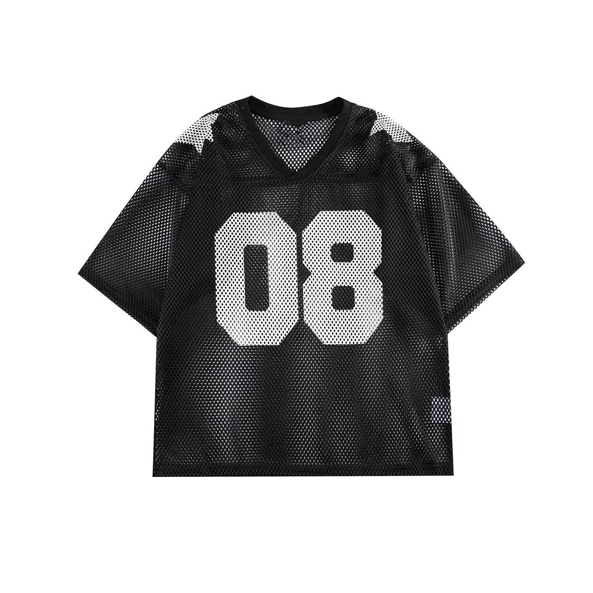 Black loose fit half sleeve pullover shirt with white letter pattern print