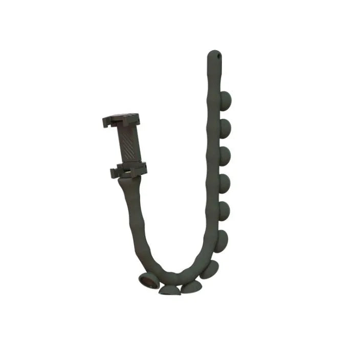 Flexible rubber phone holder with suction cup showing 62cm length and 360° rotation