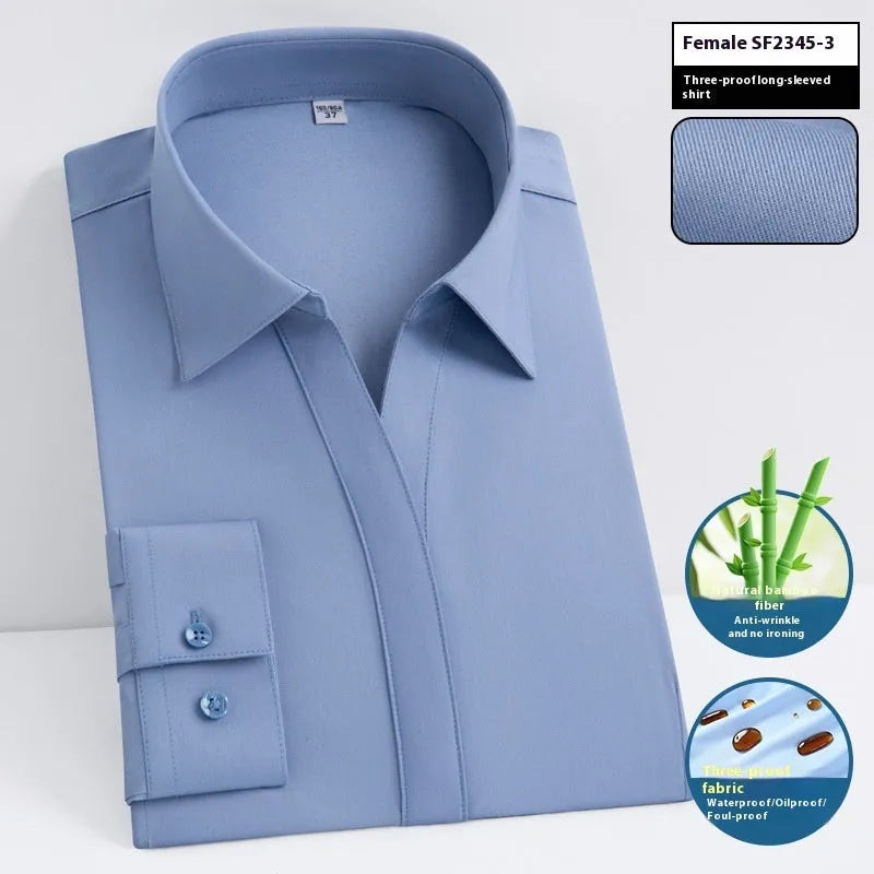 Men's short sleeve bamboo fibre shirt with square collar in slim fit business style