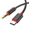 Silver nylon audio cable with connector for headphone and car adapter use