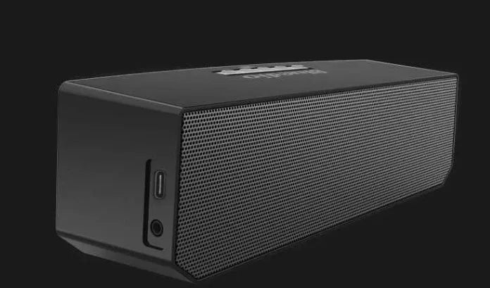 Black BS-6 Cloud Smart Bluetooth Speaker with compact rectangular design and micro-USB port.