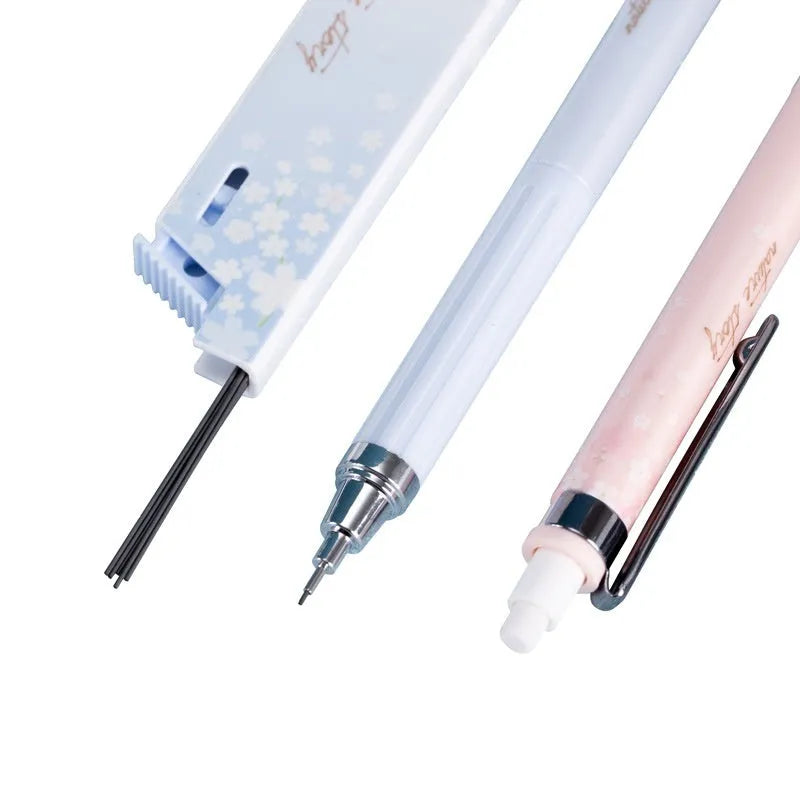 Mixed colour cartoon design automatic pencils and HB refill boxes set