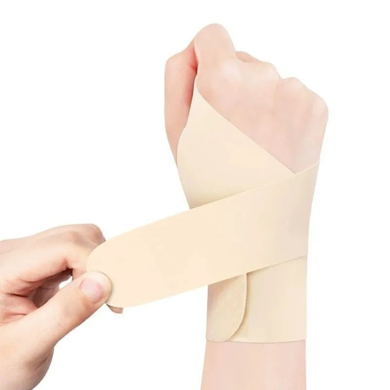 Adjustable athletic wristguards in black and skin colour with velcro straps