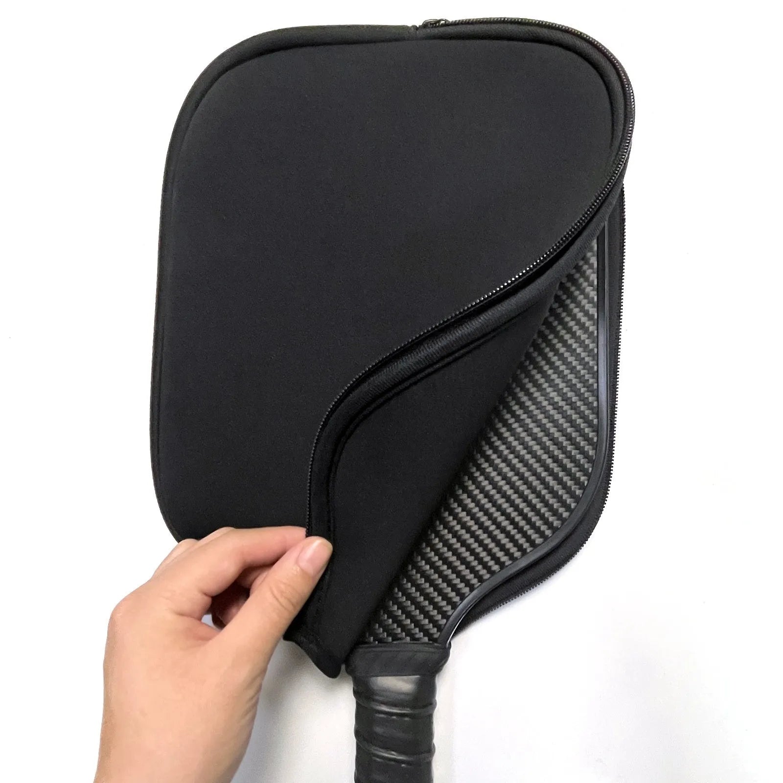 Black neoprene protective sleeve for table tennis racket equipment padding