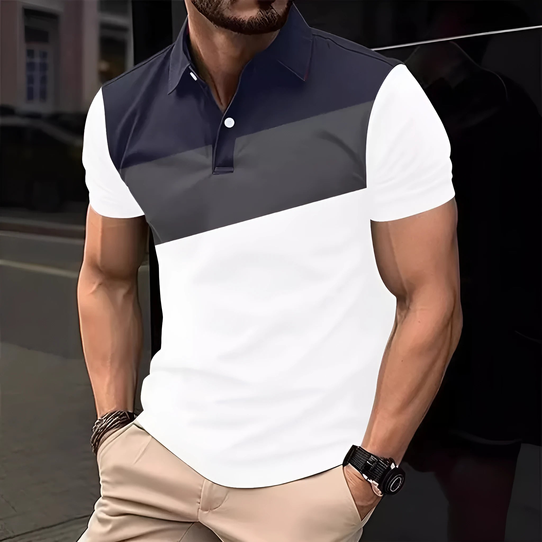 Men's loose fit short sleeve t-shirt with 3D digital printing pattern in colour LM-PL047
