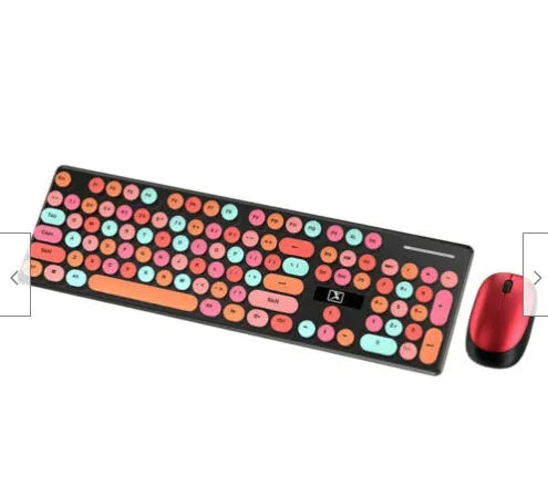 Wireless punk manipulator keyboard and mouse set in vibrant yellow mixed colours with backlit keys