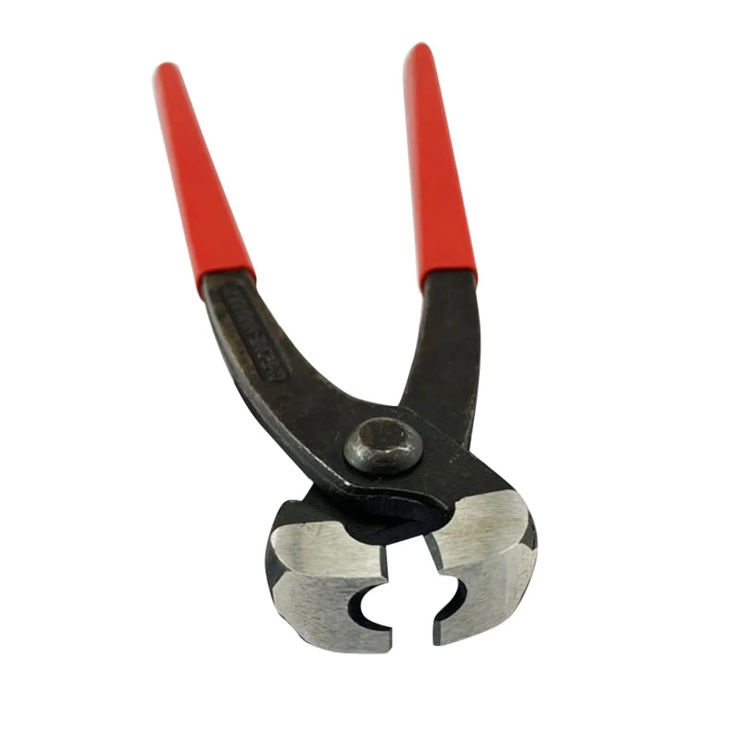 Red cloth case containing a single metal PEX clamp tool with a carbon steel cutting edge.