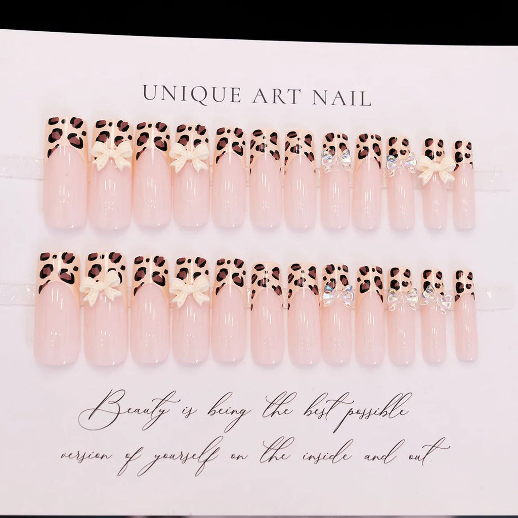 Leopard print butterfly plastic nail decorations WM296 colour set for fingernails