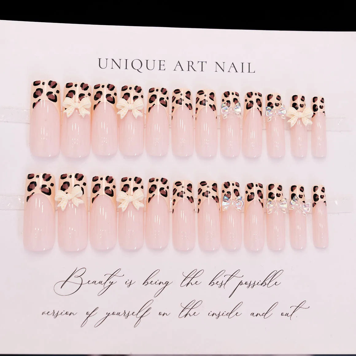 Leopard print butterfly plastic nail decorations WM296 colour set for fingernails