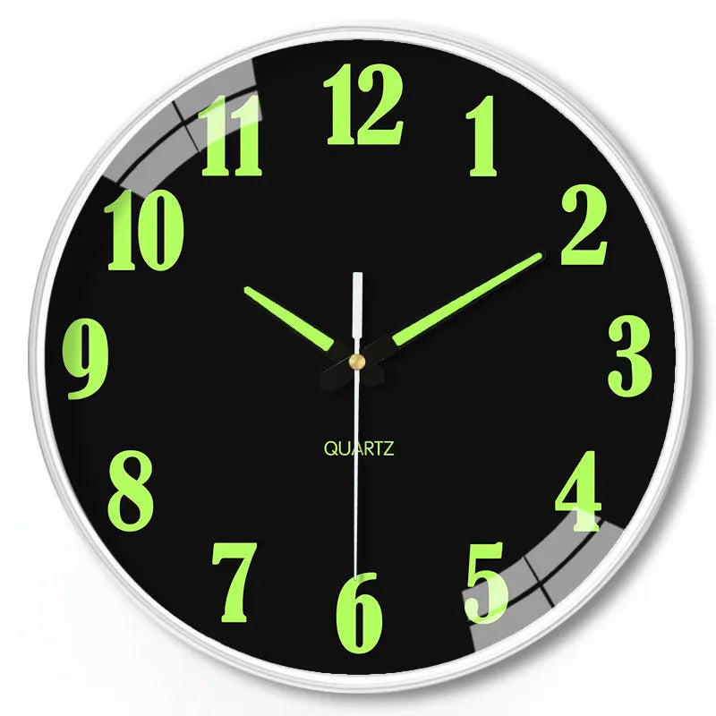 8 inch luminous wall clock with modern plastic shell in 20cm diameter
