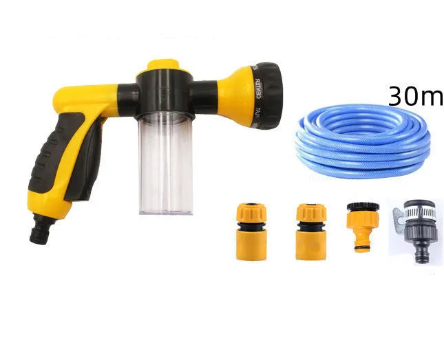 High pressure foam spray gun with adjustable nozzle in green, yellow or black colours