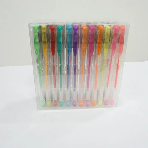 100 Colour Gel Pen and Watercolour Pen Set with Highlighter Pens, showing plastic barrels and assorted colours.