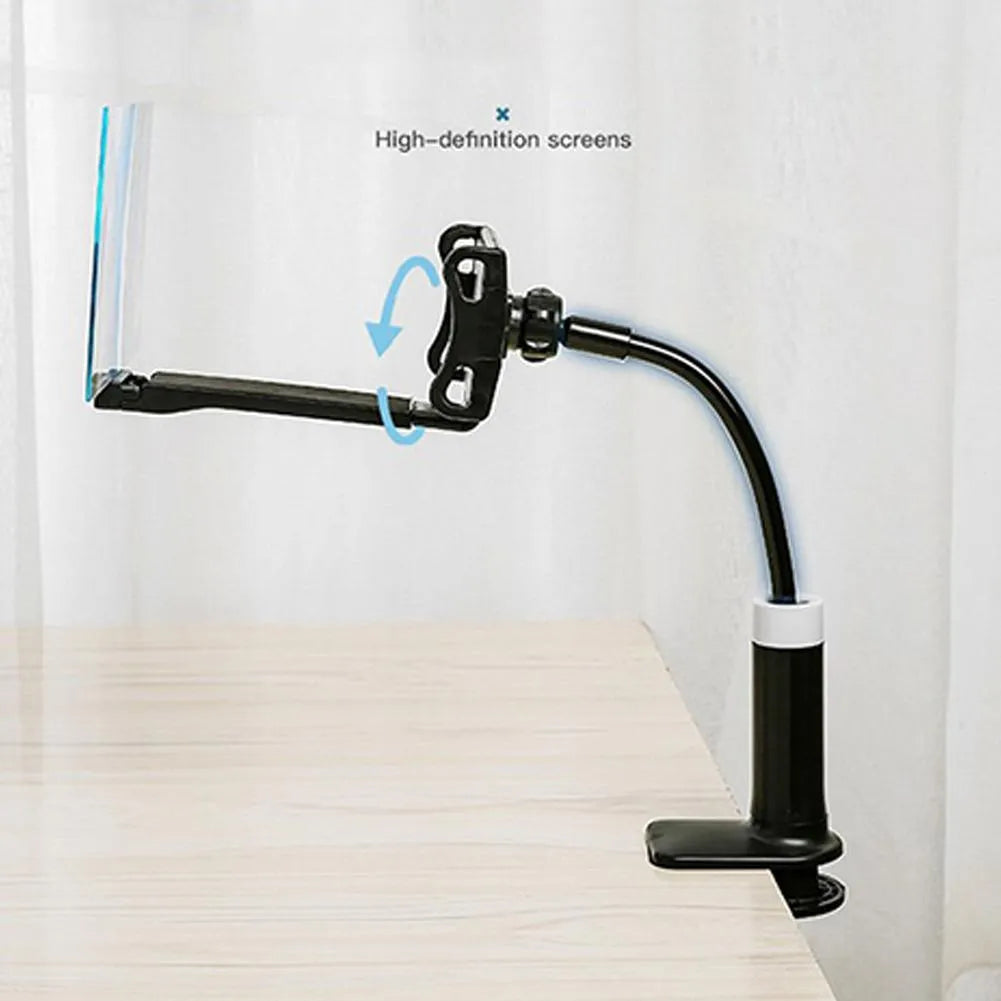 Black mobile phone screen amplifier with 12-inch acrylic display and adjustable folding bracket