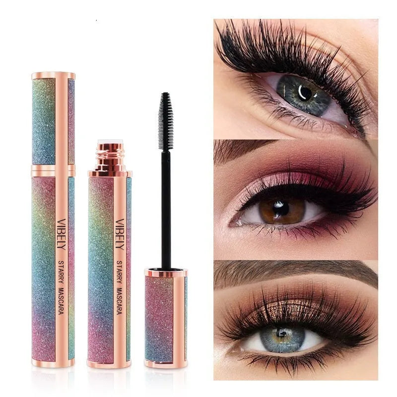 Black waterproof mascara with 4D curling effect for thick long lashes