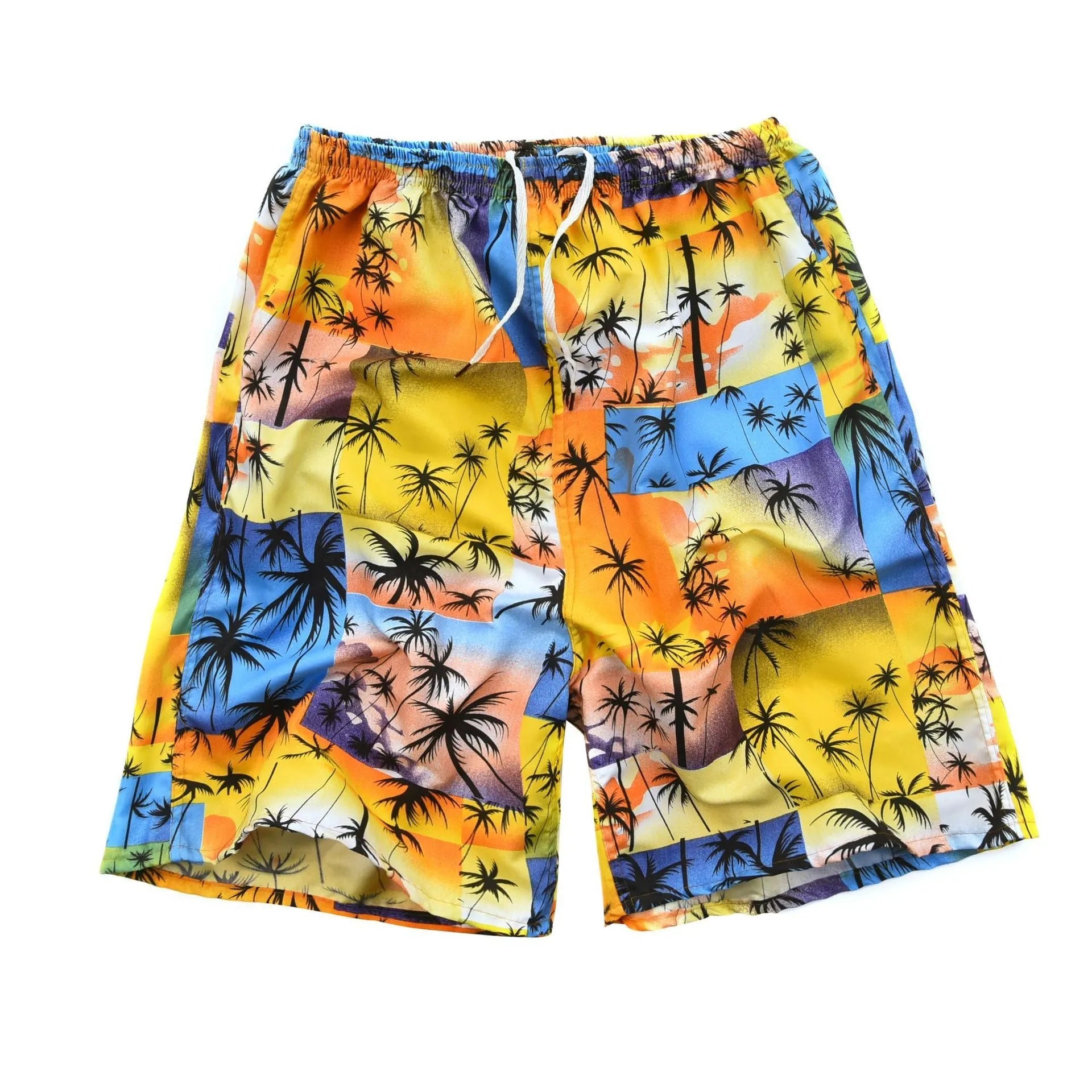 Men's floral print swimming trunks in multiple colour patterns with five-point design