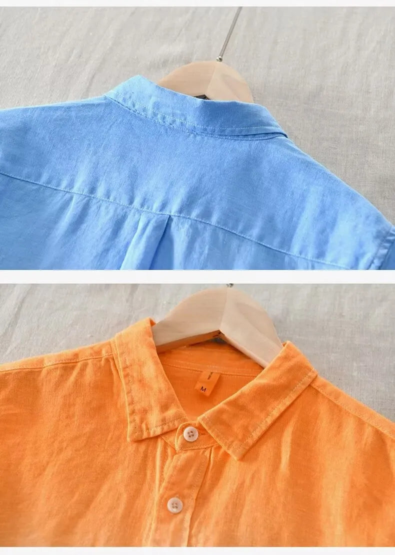 Men's casual loose top coat jacket in dark blue, light blue, or yellow, shown in a slim fit.