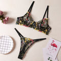Women's floral underwear set in polyester fibre showing pure desire style bikini design