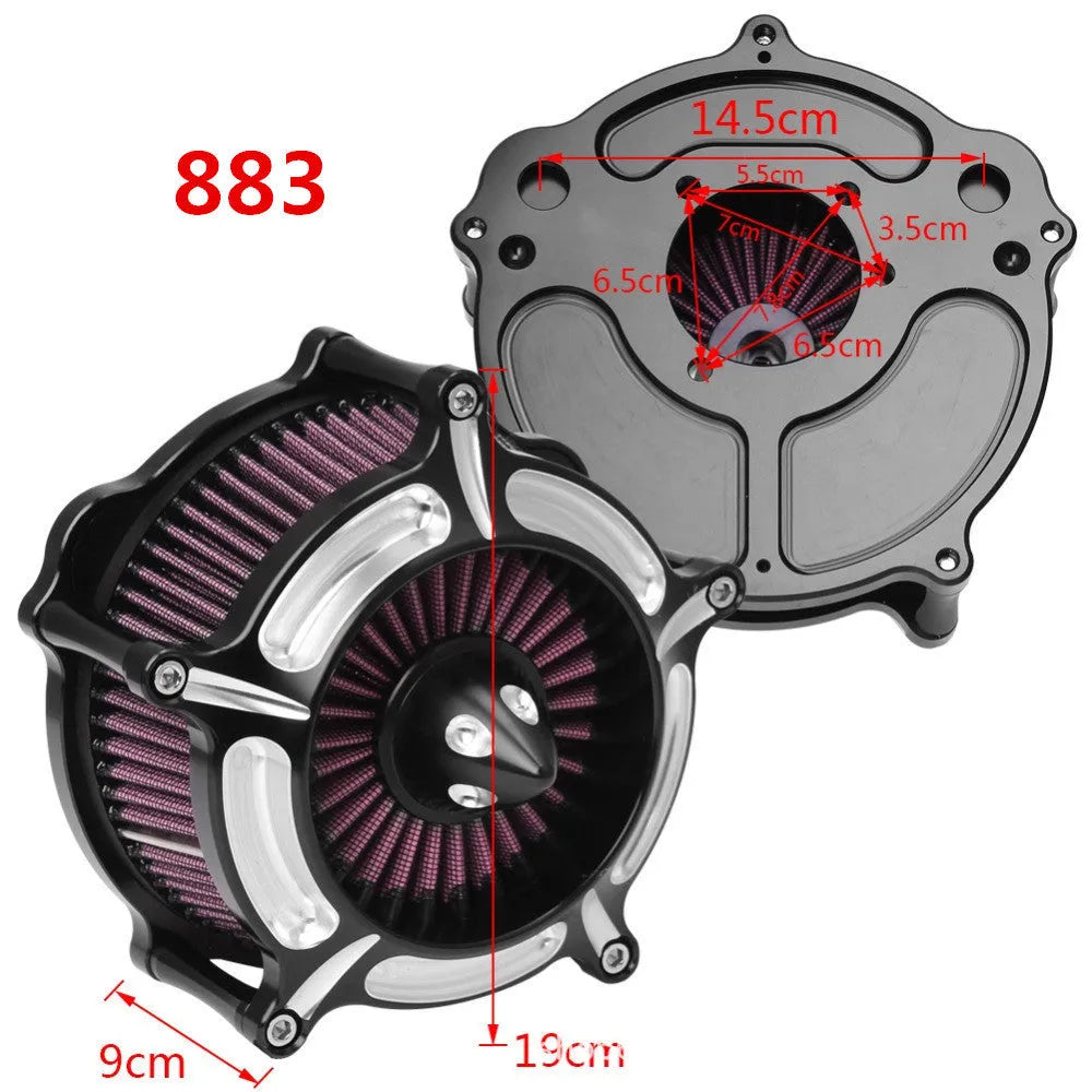 Aluminium motorcycle air filter accessory for Harley-Davidson 883 and Grand Glide models