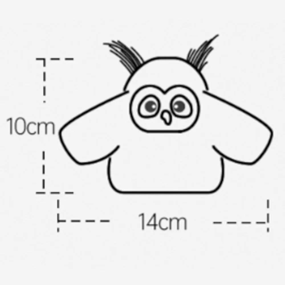 Grey interactive owl cat toy with flapping wings, 10x14cm rechargeable electronic toy for indoor cats