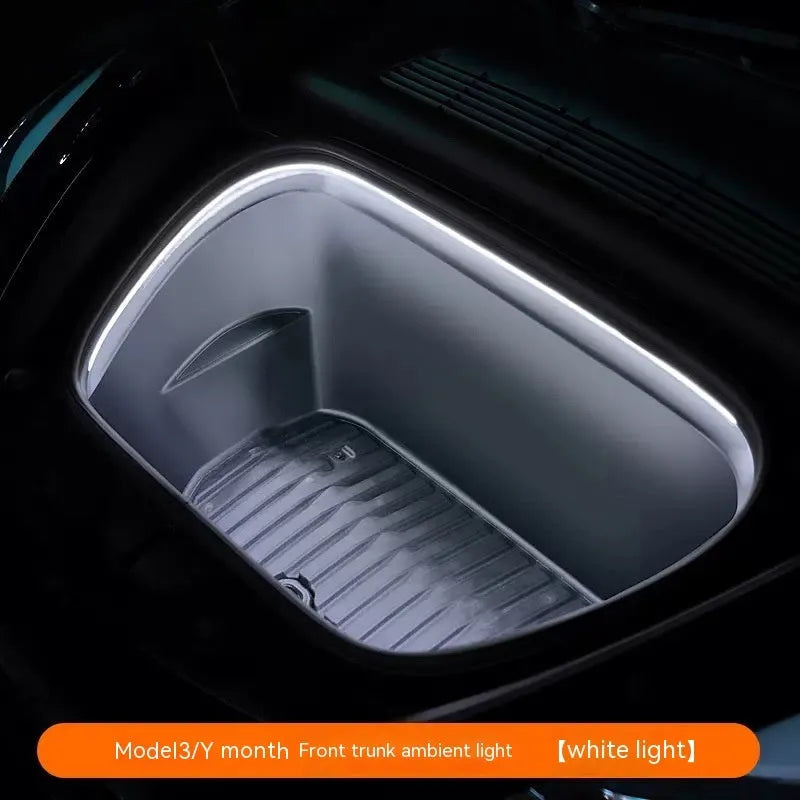 Tesla Model 3 Y front backup box ambience light interior modification with soft silicone light bar