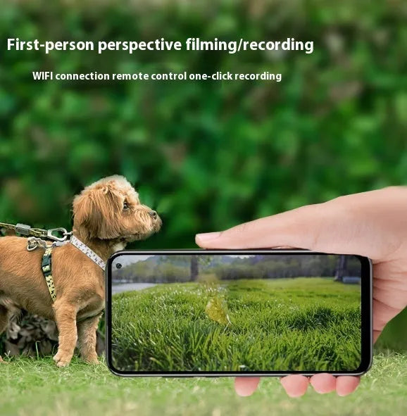 Black wifi neckband camera for wireless streaming and 1080P video recording