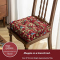 American dining chair cushion with floral pattern measuring 40x40x8cm in apricot colour